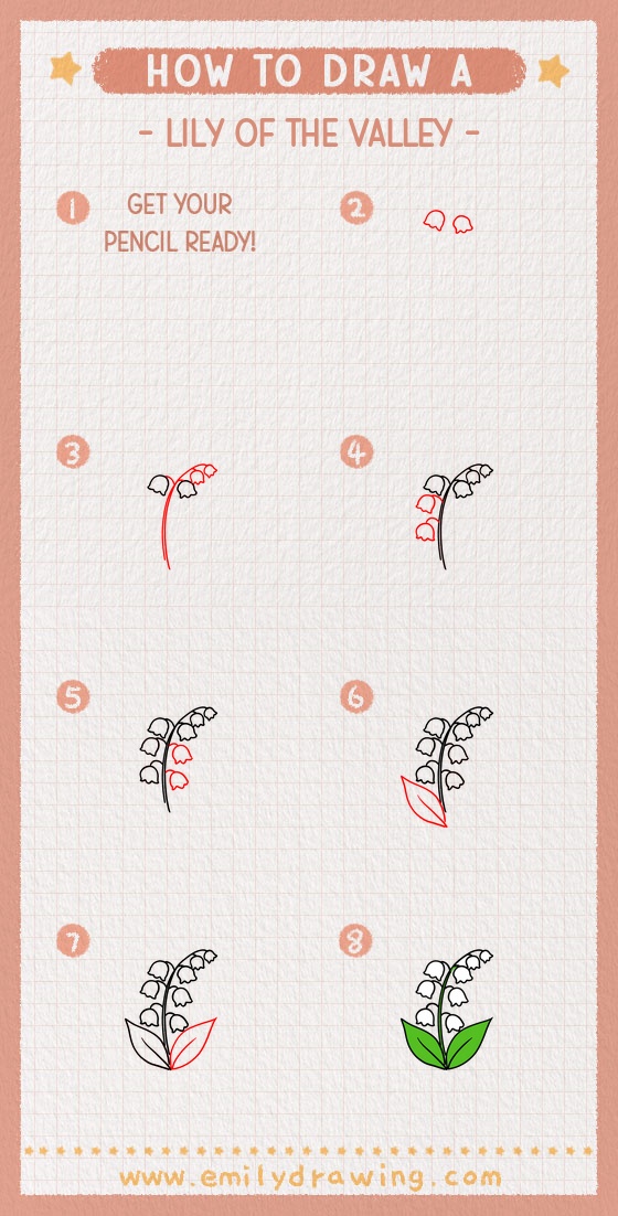 how to draw a lily of the valley pinterest pin